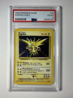 Pokemon Vintage Zapdos Base Set Holo Rare #16/102 PSA 4 - Image 1