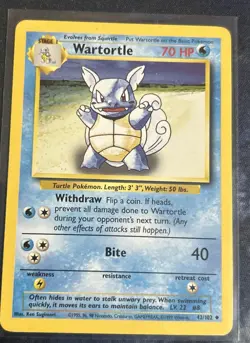 Pokemon TCG Wartortle Base Set 42/102 Regular Unlimited Uncommon - Image 1