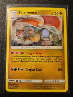 Pokemon Sun & Moon Black Star Promo Card Salamence SM140 TCG - Image 1