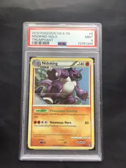 Pokemon Cards: HGSS Triumphant Rare Holo: Nidoking 6/102 PSA 9 - Image 1