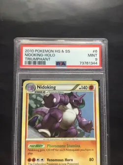 Pokemon Cards: HGSS Triumphant Rare Holo: Nidoking 6/102 PSA 9 - Image 3