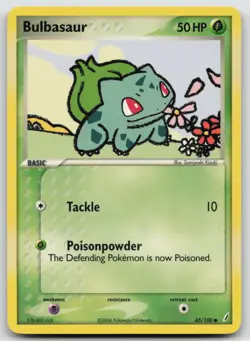 Pokemon Card Bulbasaur - 045/100 Common Crystal Guardians 45/100 - Image 1