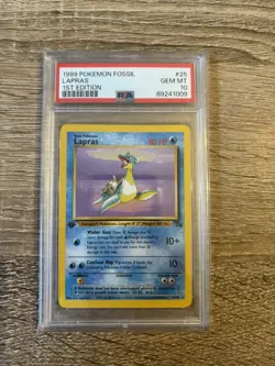 1999 Pokemon Fossil 1st Edition Lapras #25 GEM MINT PSA 10 First Edition - Image 1