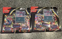 2 Pokemon TCG ME02 Phantasmal Flames 3 Pack Booster Blister Sealed Bundle New - Image 1