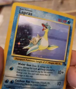 Pokemon TCG Vintage Lapras 10/62 Fossil Unlimited Holo Rare MP - Image 2