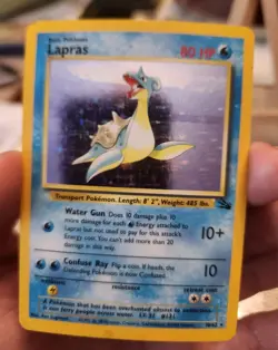 Pokemon TCG Vintage Lapras 10/62 Fossil Unlimited Holo Rare MP - Image 4