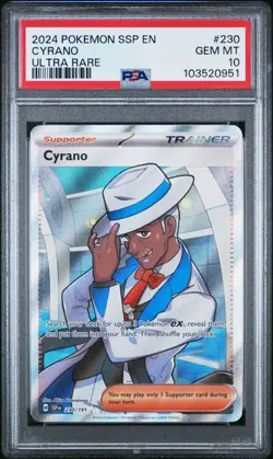 2024 POKEMON SSP EN #230 CYRANO ULTRA RARE PSA 10 SURGING SPARKS POP 27 - Image 1