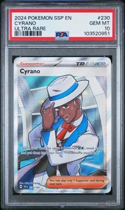 2024 POKEMON SSP EN #230 CYRANO ULTRA RARE PSA 10 SURGING SPARKS POP 27 - Image 2