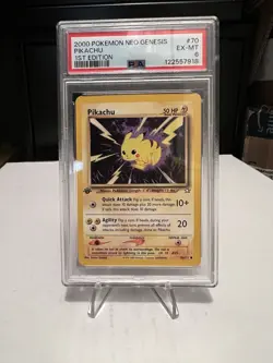 Pokemon Pikachu TCG Neo Genesis 1st Edition Common Card 70/111 PSA 6 - Image 1