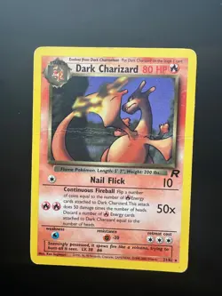 Pokemon Dark Charizard Team Rocket Set 21/82 Non-Holo Rare Card CREASED - Image 1