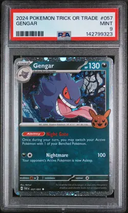 PSA 9 MINT Gengar 057/091 COSMOS HOLO Trick or Trade Pokemon Card - Image 1