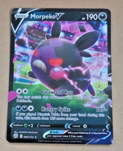 2022 Pokemon Brilliant Stars #95 Morpeko V Full Art Holo NM to Mint Condition - Image 1