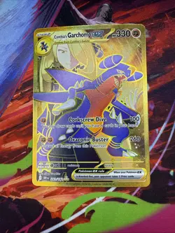 Cynthia's Garchomp EX Hyper Rare Card 241/182 Sv10: Destined Rivals Holo Gold - Image 1