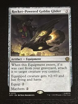 MTG Universes Beyond: Spider-man Rocket-Powered Goblin Glider 0172 NM Rare - Image 1