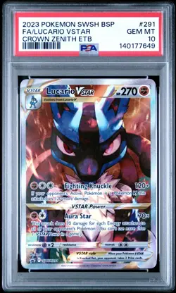 PSA 10 LUCARIO VSTAR SWSH291 BLACK STAR PROMO CROWN ZENITH ETB POKEMON 😍 - Image 1