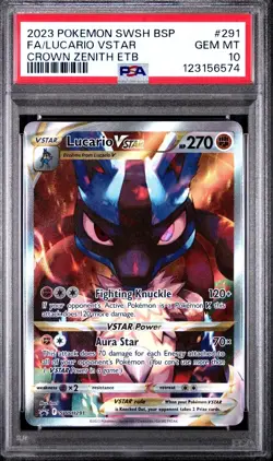 Lucario VSTAR SWSH291 (Pokemon 2023) PSA 10 - English Black Star Promo - Image 1