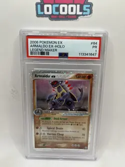2006 Pokemon Ex Armaldo EX 84/92 EX Legend Maker Holo PSA 1 - Image 1