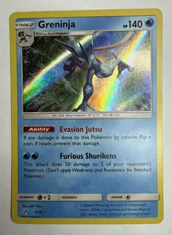 Pokemon TCG Greninja Holo Rare 9/18 Detective Pikachu Near Mint - Image 1