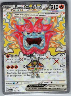 Hearthflame Mask Ogerpon ex 192/167 Twilight Masquerade - Pokemon Card - NM - Image 1