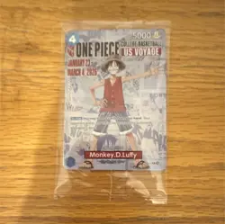 Bandai Promo One Piece Card Game Monkey.D.Luffy US Voyage P-055 Character Card - Image 1
