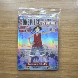 Bandai Monkey.D.Luffy US Voyage Promo Full Art Holo One Piece CCG Card P-055 - Image 1