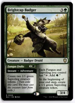 Brightcap Badger NM BLC Commander: Bloomburrow MTG - Image 1
