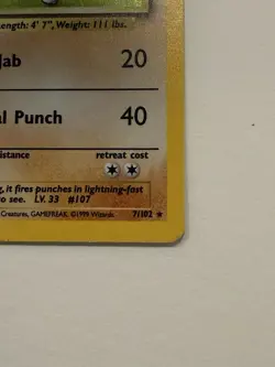 Pokemon Hitmonchan Base Set 1999 Holo Rare 7/102 WOTC Near Mint Clean Gradable - Image 5