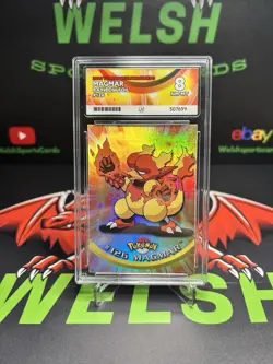 2000 Topps Pokemon Tv Animation Series 3 Magmar #126 Rainbow Foil ACE 8 Mint - Image 1