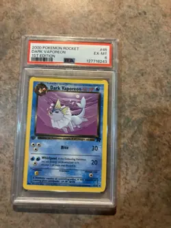 Pokemon Dark Vaporeon Team Rocket 1st Edition Regular 45/82 PSA 6 Uncommon 2000 - Image 1