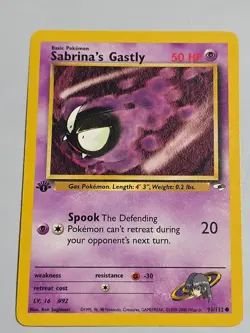 1st Edition SABRINA'S GASTLY First Edition 2000 Gym Heroes Pokemon Card #93/132 - Image 1
