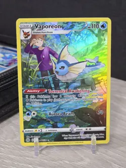 Pokemon Card Vaporeon TG02/TG30 Swsh09 Trainer Gallery Holo Brilliant Stars NM - Image 3