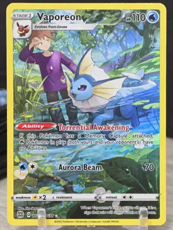 Pokemon Card Vaporeon TG02/TG30 Swsh09 Trainer Gallery Holo Brilliant Stars NM - Image 5