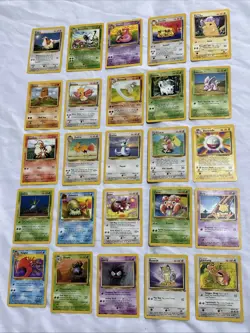 Vintage 1999 Pokemon Cards Lot 25 Base Jungle Fossil LP/NM No Duplicates - Image 1