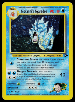 Giovanni's Gyarados 5/132 Gym Challenge Holo Rare Pokemon Card SWIRL - Image 1