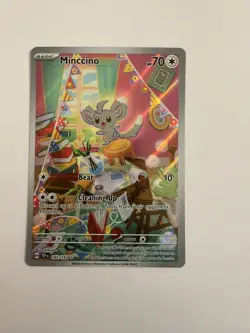 Pokemon TCG Minccino 182/162 Temporal Forces Illustration Rare Card NM - Image 1