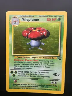 Pokemon TCG Vileplume Holo Rare Card Jungle Unlimited Edition 15/64 WOTC LP - Image 1