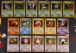 NM/MP Japanese COMPLETE Pokemon JUNGLE Set 16-Card Holo-Rare w/Foil Bleed 64 - Image 1