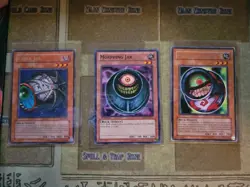 YUGIOH MORPHING JAR COMMON NM + MORPHING JAR #2 PSV + CYBER JAR SRL RARE 1996 MP - Image 1