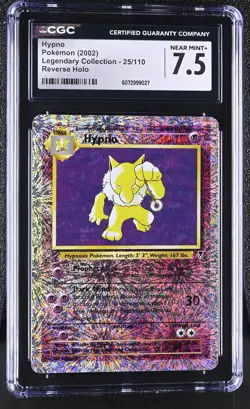 CGC 7.5 Hypno 2002 Legendary Collection 25/110 Reverse Holo Pokemon Card - Image 1