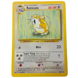 Pokemon Raticate 40/102 Base Set Uncommon Vintage TCG Card – MP WOTC - Image 3