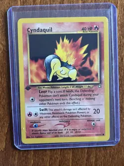 [NM] 2000 Pokemon Neo Genesis Cyndaquil 1st Edition #56/111 Common - Image 1