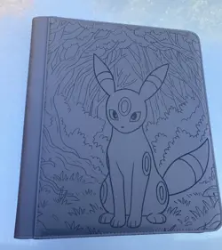 Pokemon XL TOP LOADER Umbreon BLACK Laser Engraved Binder/ Made To Order! - Image 2