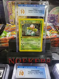 Pokemon Base Set German 1st Edition Ivysaur Bisaknosp 30/102 CGC 10 Pristine - Image 1