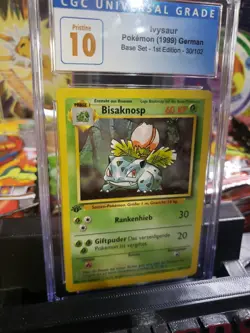 Pokemon Base Set German 1st Edition Ivysaur Bisaknosp 30/102 CGC 10 Pristine - Image 3