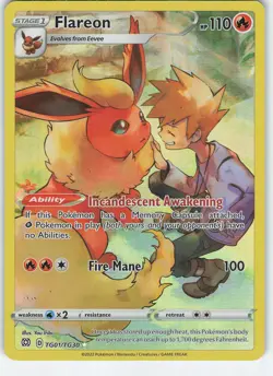 Flareon TG01/TG30 Ultra Rare Holo Brilliant Stars Trainer Gallery NM Pokemon - Image 1
