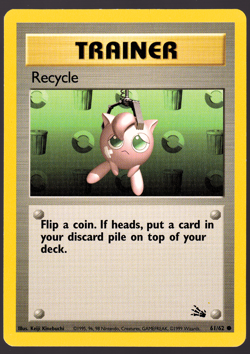 Recycle 61/62 Fossil Pokemon Card 1999 MP - Image 1