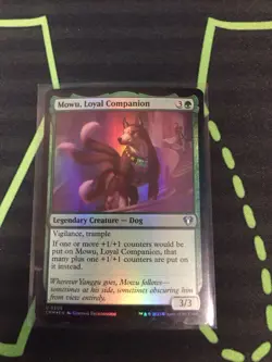 MTG Magic The Gathering Mowu, Loyal Companion Foil CMM Green Dog Commander - Image 1