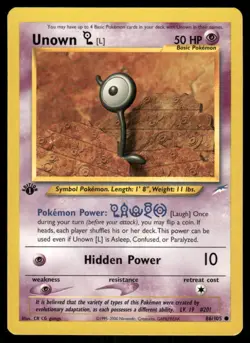 Pokemon Cards Unown [L] 86/105 1ST EDITION Neo Destiny WOTC Common NM - Image 1