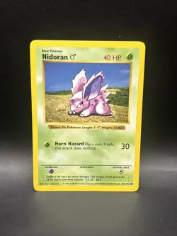 Nidoran M 55/102 Common Base Set (Shadowless) Pokemon Card - Image 1