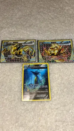 Pokemon Lugia Break and Omastar Break Pokemon Card Along with A Kingdra Rare - Image 1